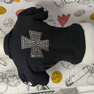 Blk Iron Cross Shirt Sleeve Blazer